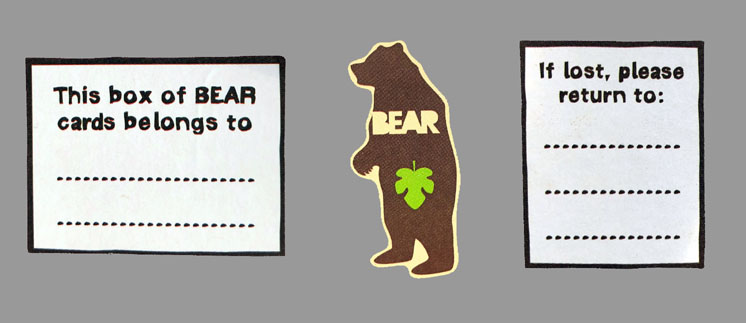 Bear Facts collectors stickers
