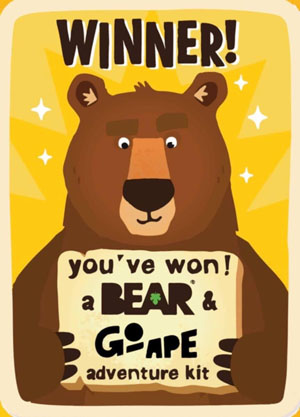 Go Ape winners card
